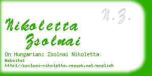 nikoletta zsolnai business card